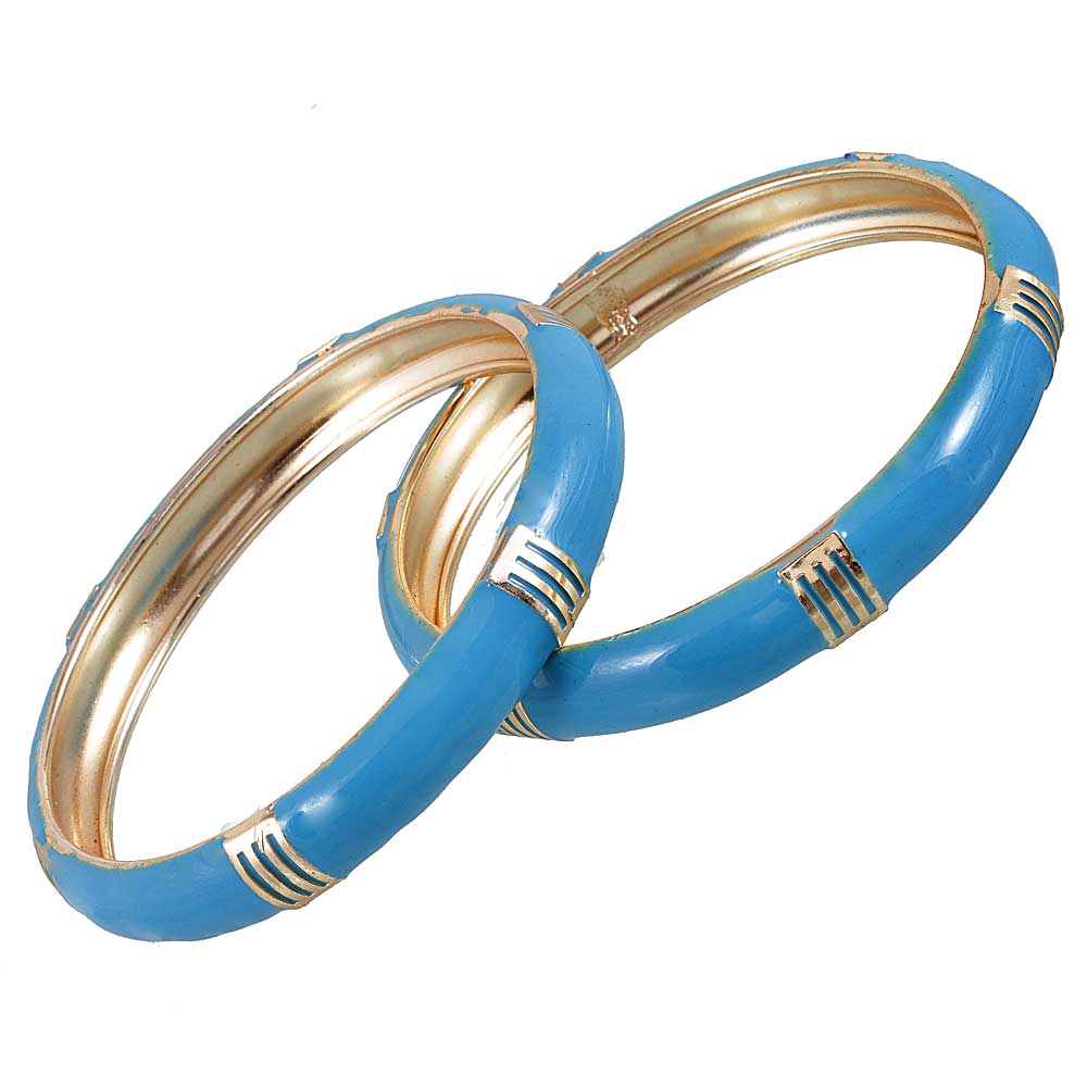 The99Jewel Gold Plated  Meenakari Bangles Set ( 2 Piece In Set )