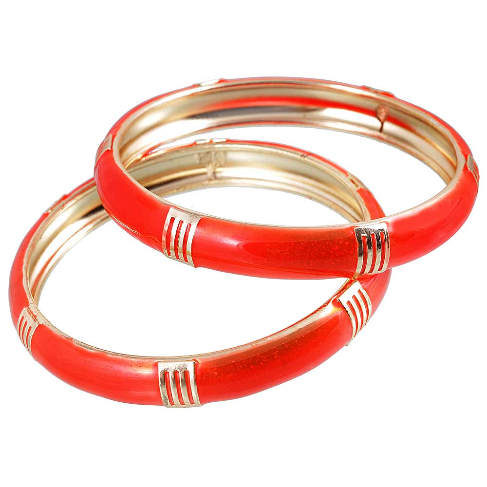 The99Jewel Gold Plated  Meenakari Bangles Set ( 2 Piece In Set )