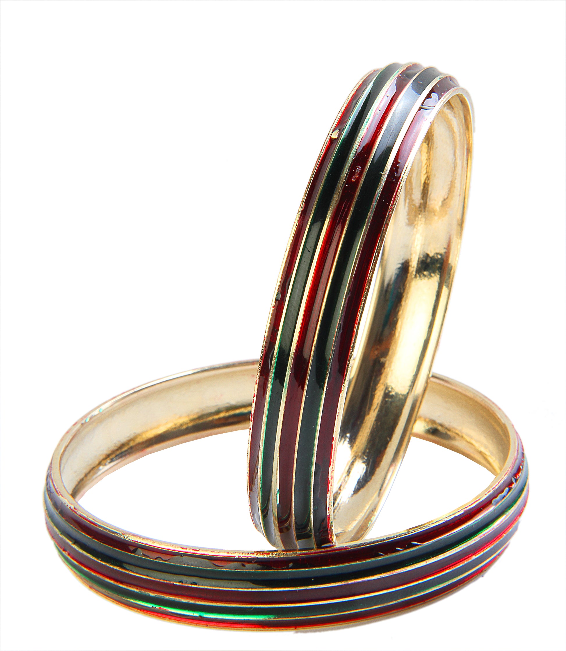 The99Jewel Gold Plated  Meenakari Bangles Set ( 2 Piece In Set )