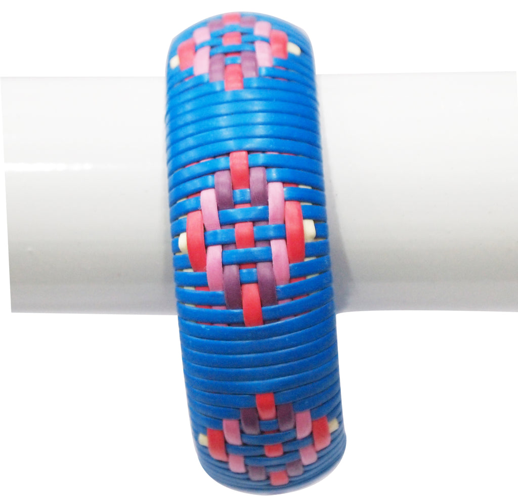 The99Jewel Blue Mat Style Acrylic Kada