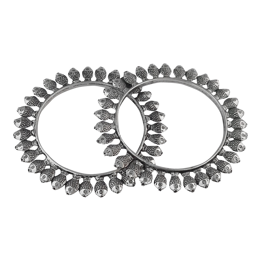 The99Jewel Traditional Oxidised Plated Bangles Set For Women