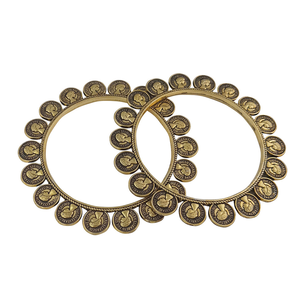 The99Jewel Traditional Oxidised Plated Bangles Set For Women