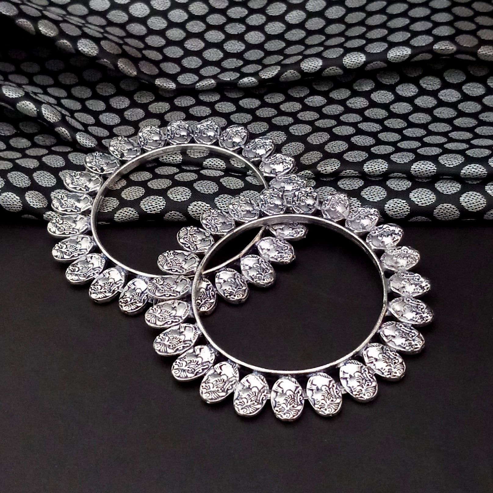 The99Jewel Traditional Oxidised Plated Bangles Set For Women