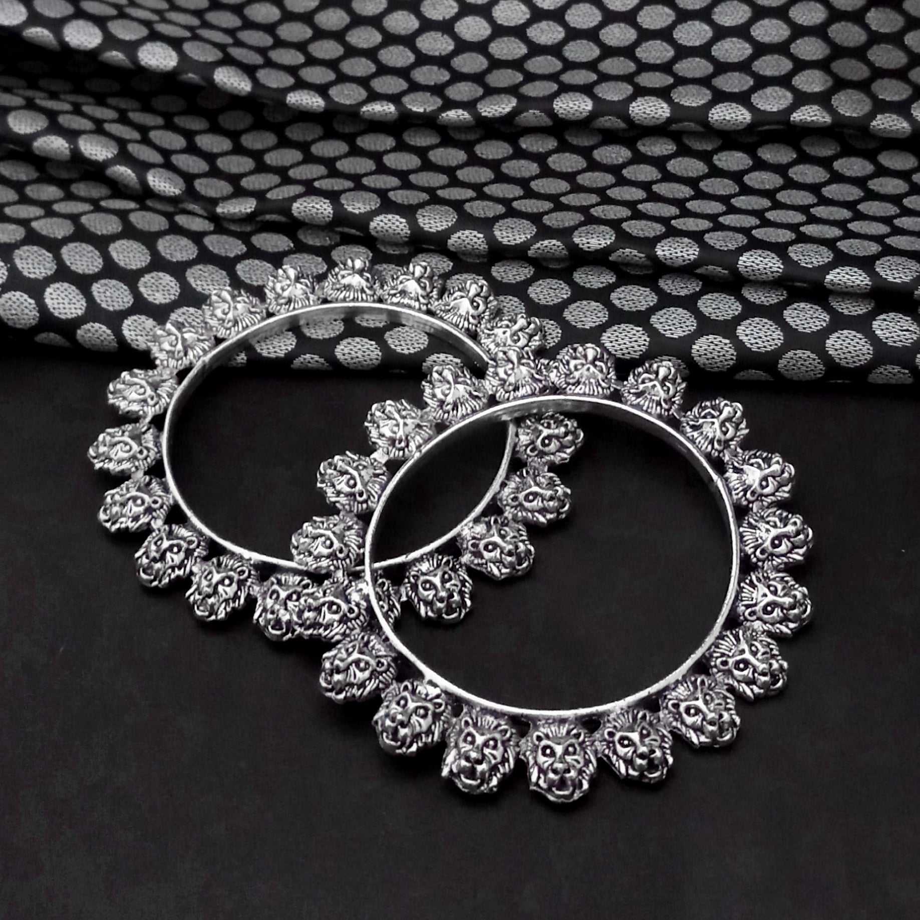 The99Jewel Traditional Oxidised Plated Bangles Set For Women