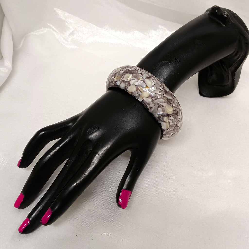 The99Jewel Grey Color Marble Design Acrylic Kada