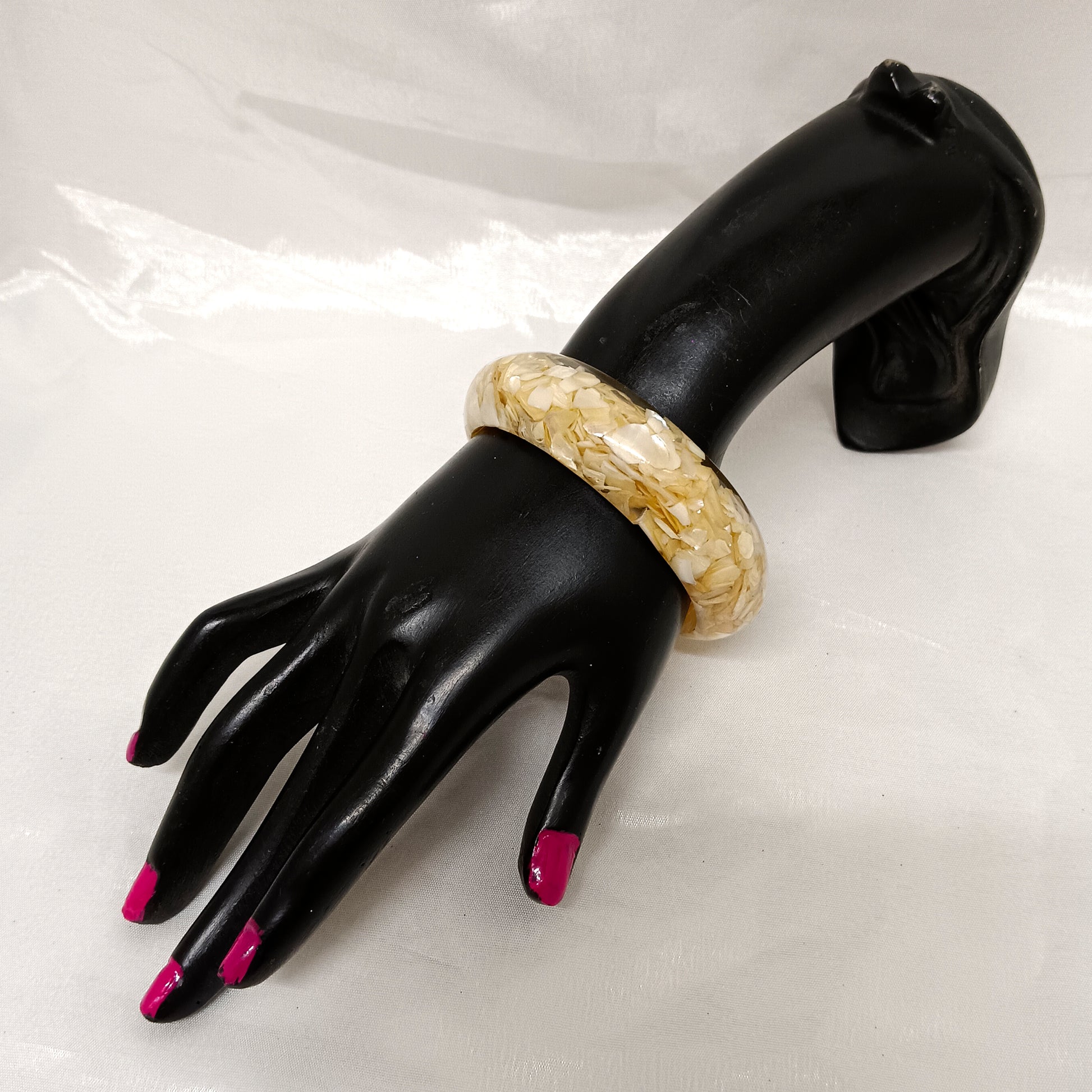 The99Jewel Golden Color Marble Design Acrylic Kada