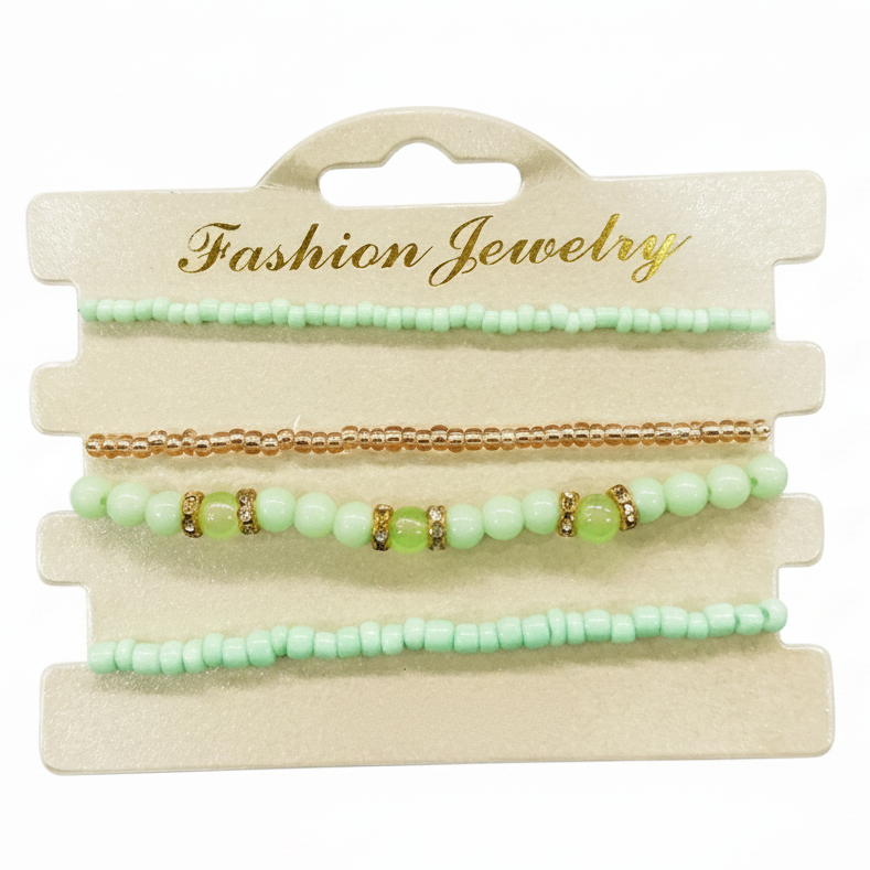 The99Jewel Boho Chic Beaded Bracelet Set Multi-Layer Stretch Bracelet Trio