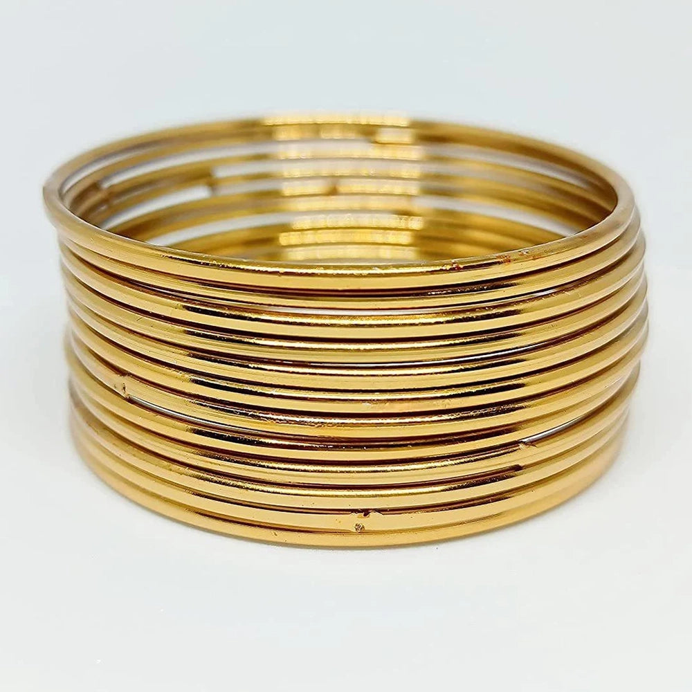 The99Jewel Gold Plated Indo-Western Bangles Set For Women (12 Piece In a set )