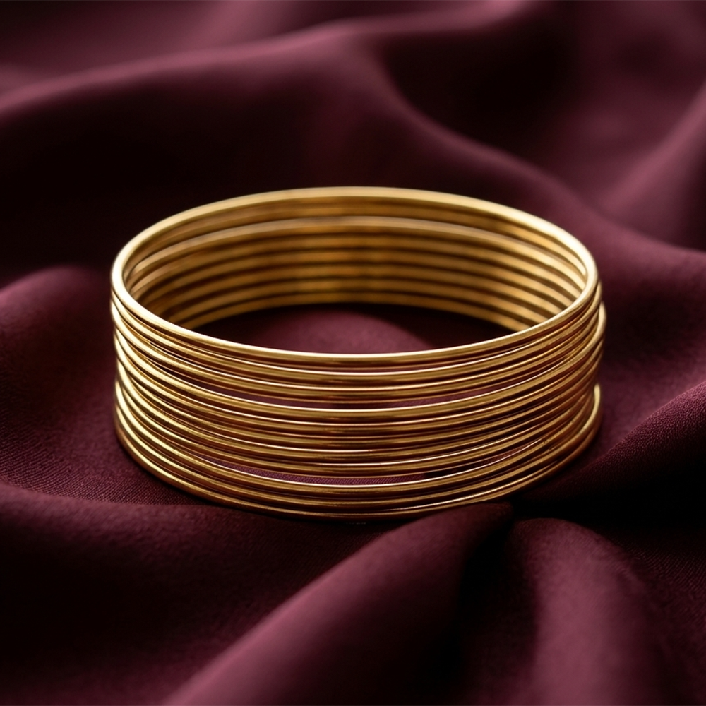 The99Jewel Gold Plated Indo-Western Bangles Set For Women (12 Piece In a set )