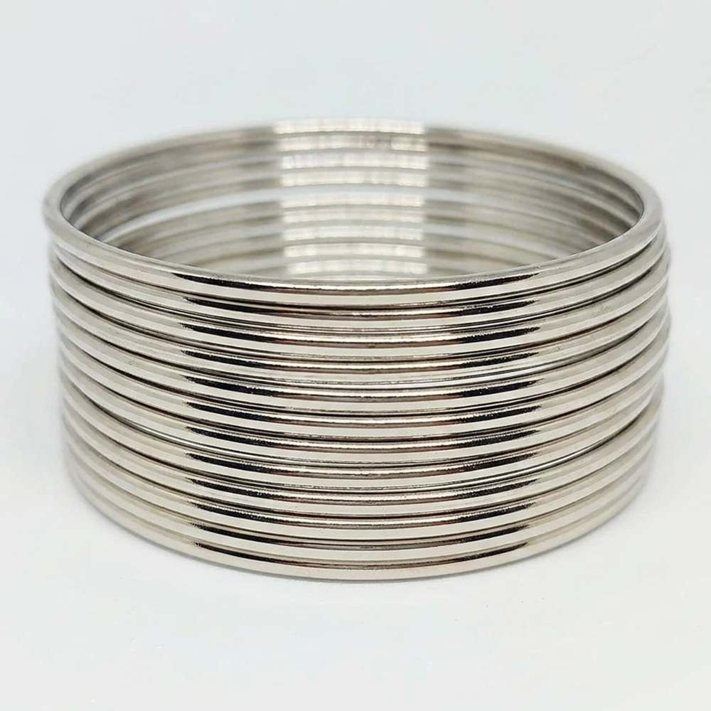 The99Jewel Silver Plated Indo-Western Bangles Set For Women (12 Piece In a set )