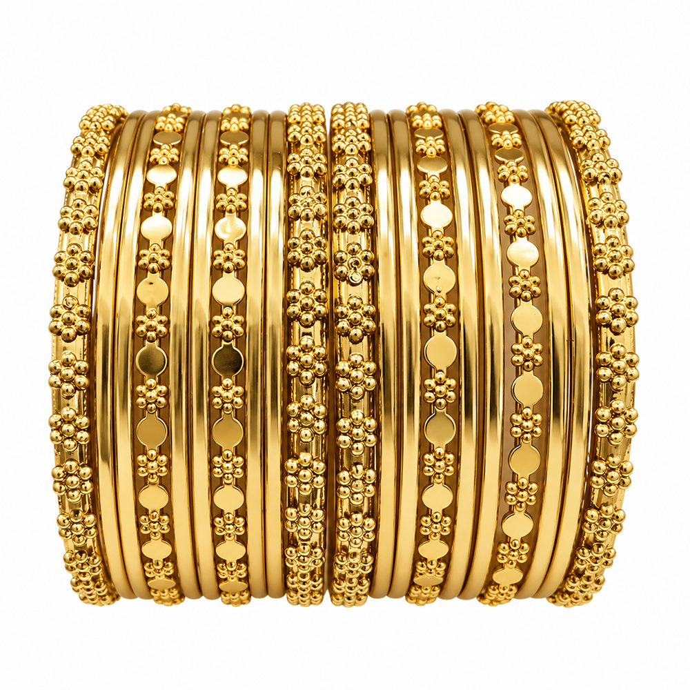 The99Jewel Traditional Gold Plated  Bangles Set For Women (20 Piece In a set )