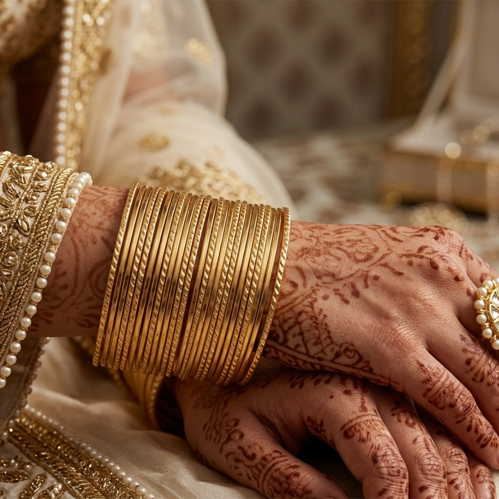 The99Jewel Traditional Gold-Plated Bangles Set for Women