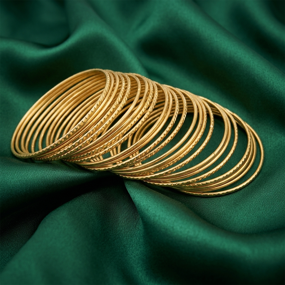The99Jewel Traditional Gold-Plated Bangles Set for Women