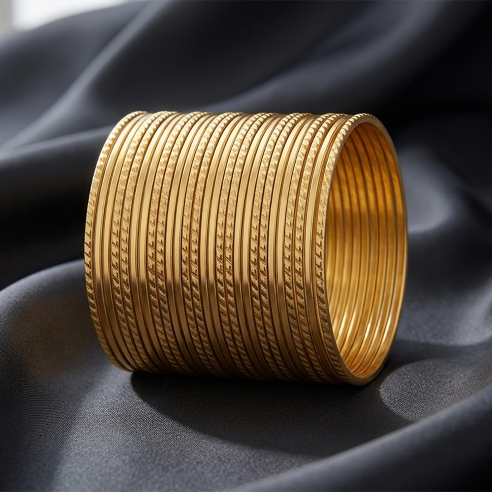 The99Jewel Traditional Gold-Plated Bangles Set for Women