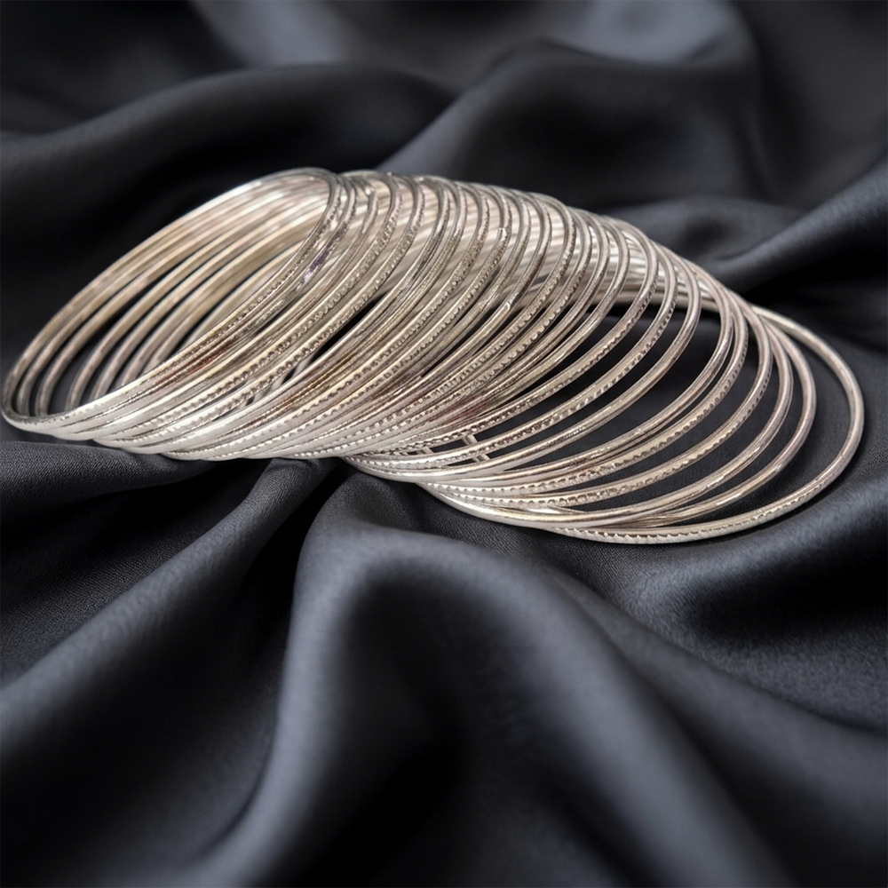 The99Jewel Traditional Silver-Plated Bangles Set for Women