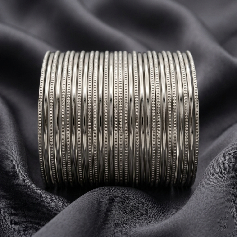 The99Jewel Traditional Silver-Plated Bangles Set for Women