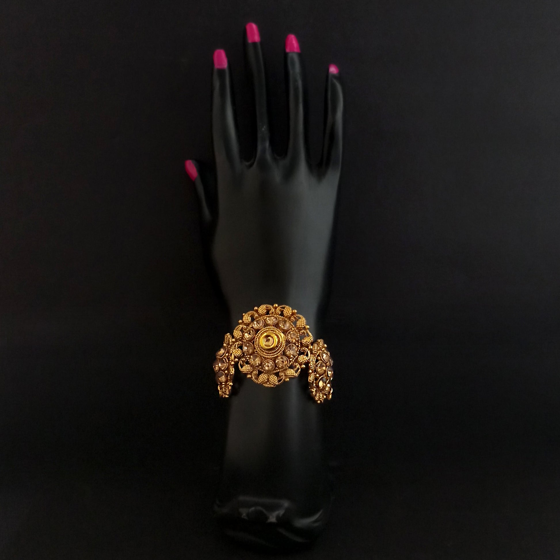 The99Jewel Gold Plated Austrian Stone Adjustable Floral Bracelet