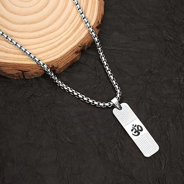 The99Jewel Silver Plated OM Chain Pendant - 1404608