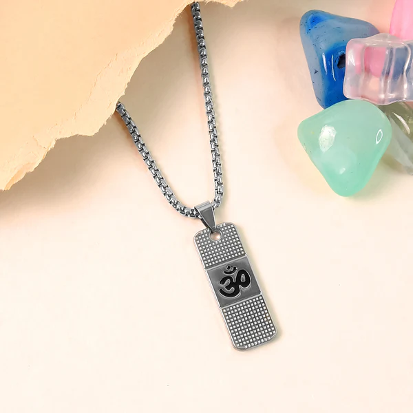 The99Jewel Silver Plated OM Chain Pendant - 1404608