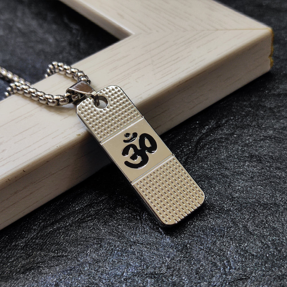 The99Jewel Silver Plated OM Chain Pendant