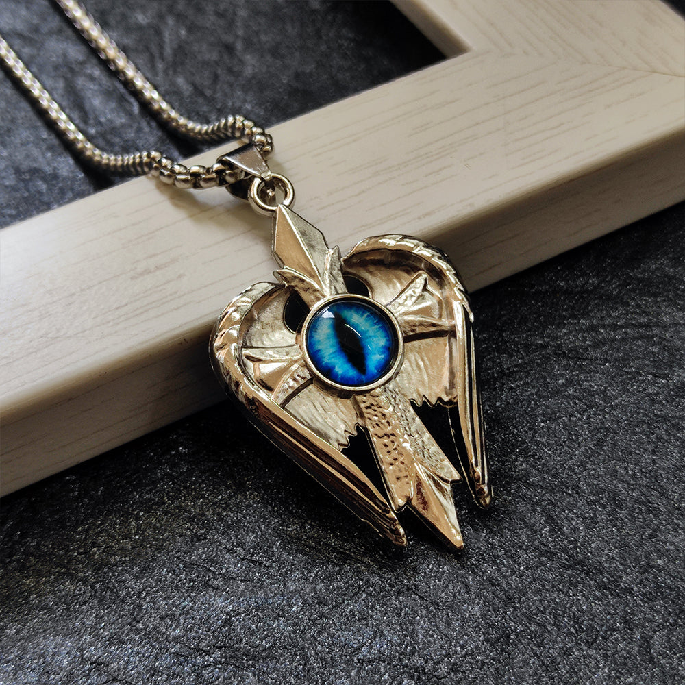 The99Jewel Silver Plated Angel Wings Shield Chain Pendant - 1404612