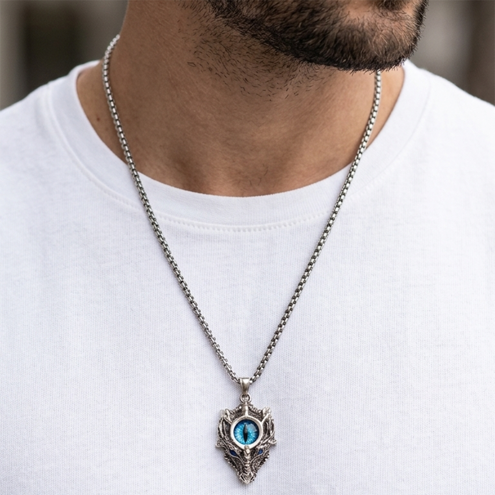 The99Jewel Mystic Dragon Eye Amulet Chain pendant for Mens