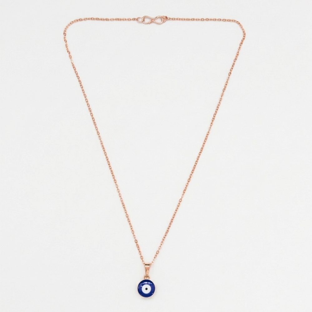The99Jewel Rose Gold-plated Chain Pendant featuring a Evil Eye