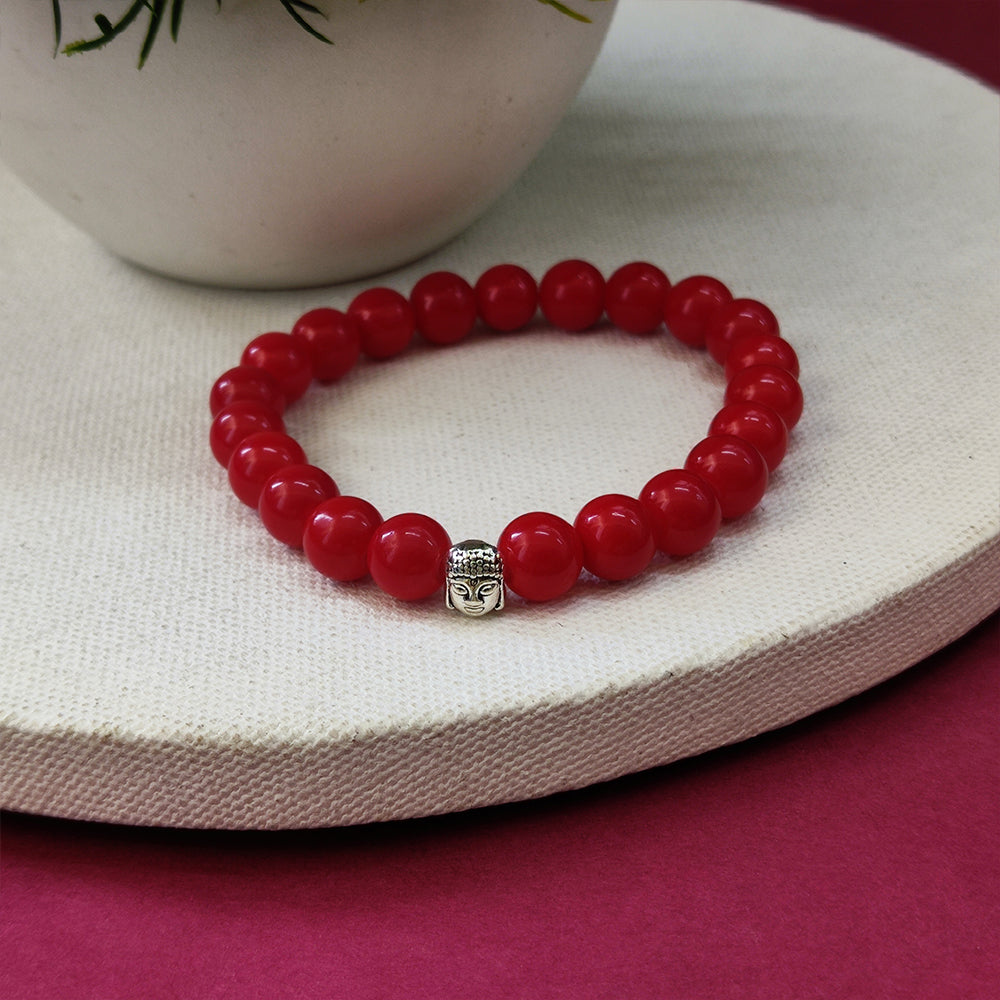 The99Jewel Red Beads Bracelet with Buddha