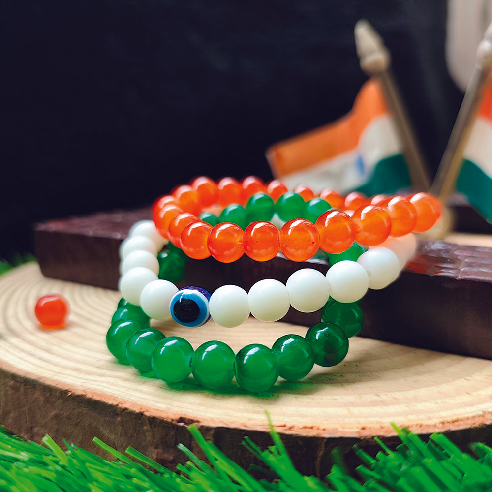 The99Jewel Independence Day Special Tiranga Beads Bracelet