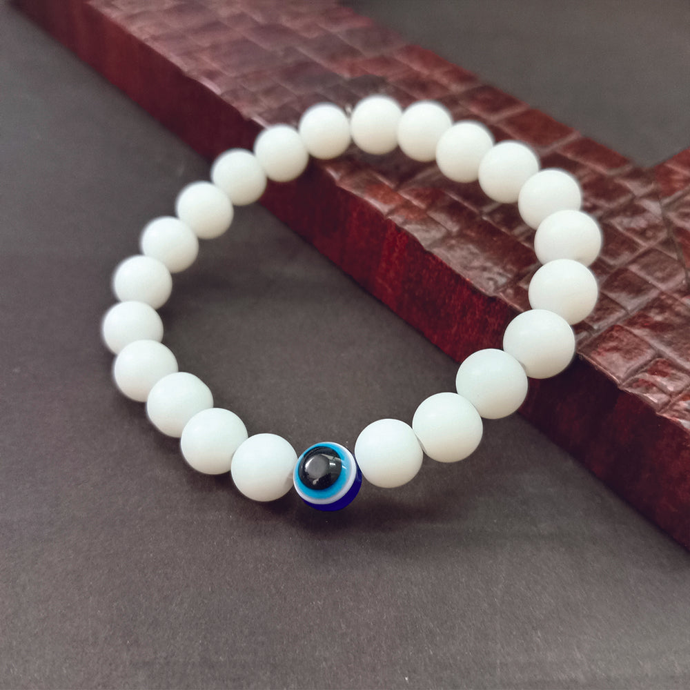 The99Jewel Evil Eye White Beads Bracelet - 1404755