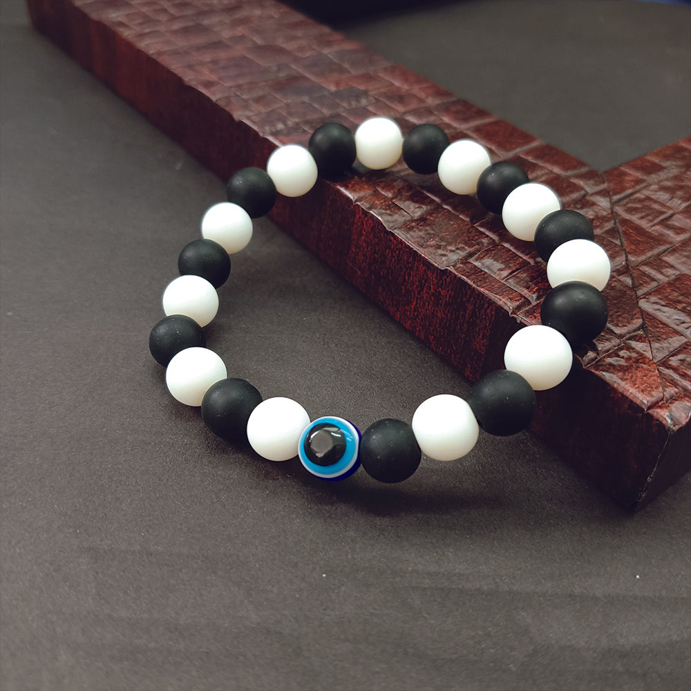 The99Jewel Evil Eye Black & White Beads Bracelet - 1404756