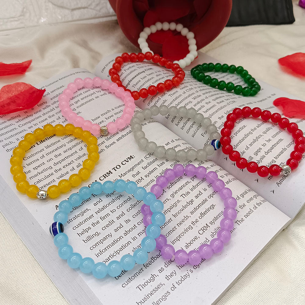 The99Jewel Multicolor Assorted Pack of 9 Beaded Bracelet Combo for Women And Girls