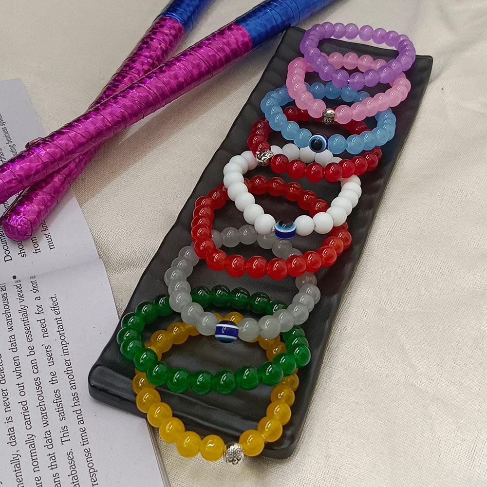 The99Jewel Multicolor Assorted Pack of 9 Beaded Bracelet Combo for Women And Girls