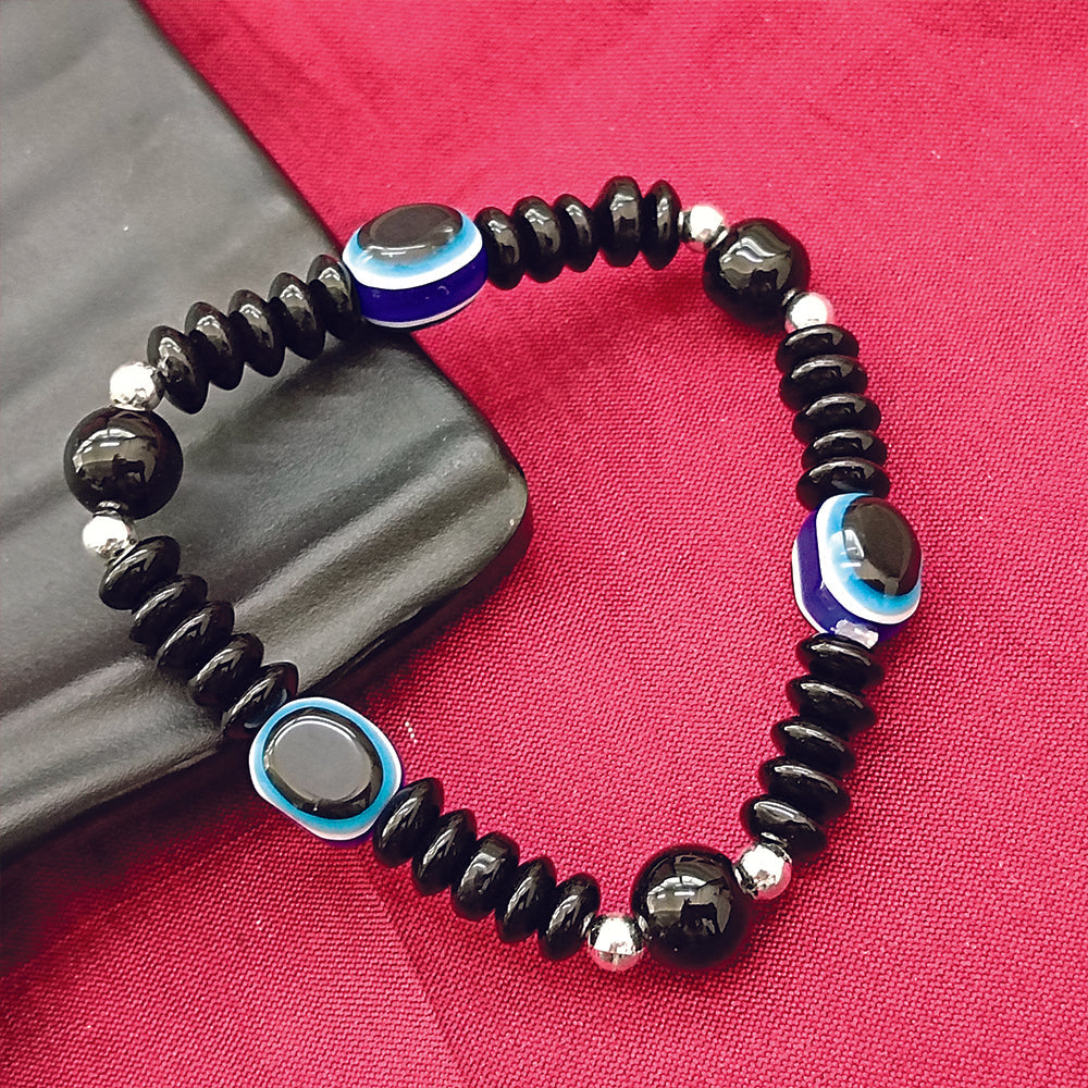 The99Jewel Black Glass  Evil Eye Beads Bracelet