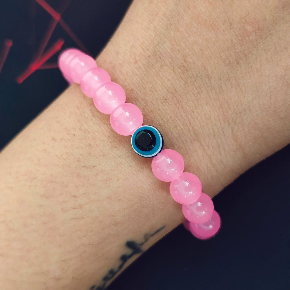 The99Jewel Pink Beads Evil Eye Bracelet -1404789