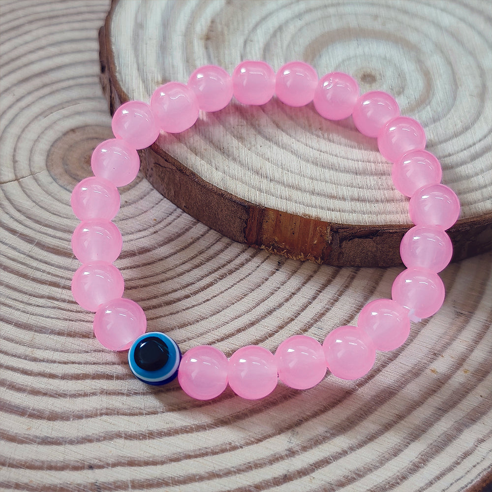 The99Jewel Pink Beads Evil Eye Bracelet -1404789