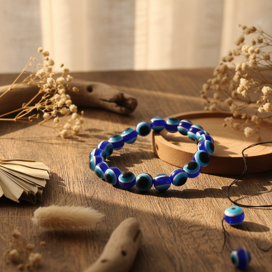 The99Jewel Blue Evil Eye Beaded Bracelet for Men & Women