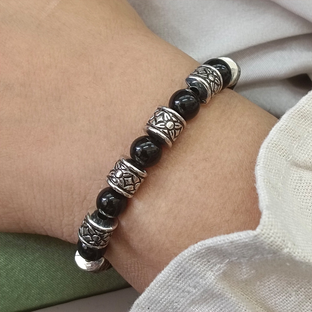 The99Jewel Black Beads Bracelet