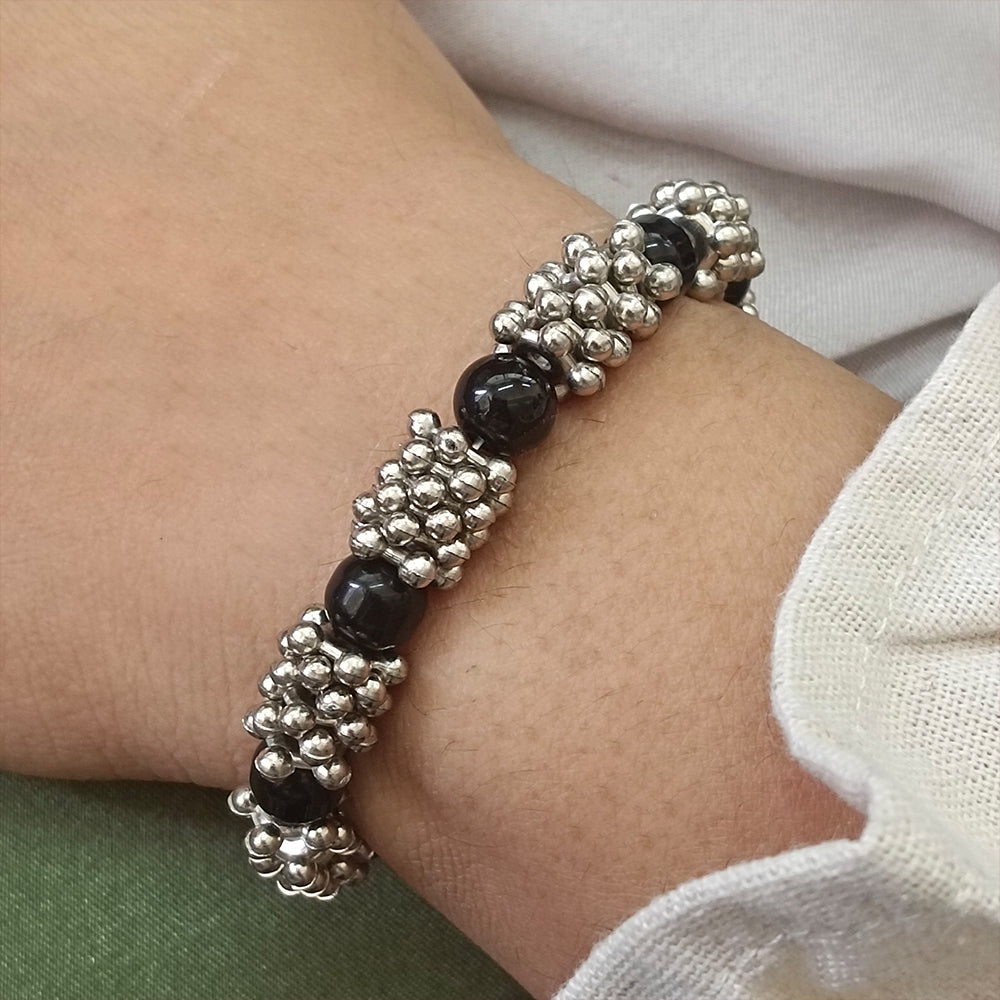 The99Jewel Black Beads  Bracelet