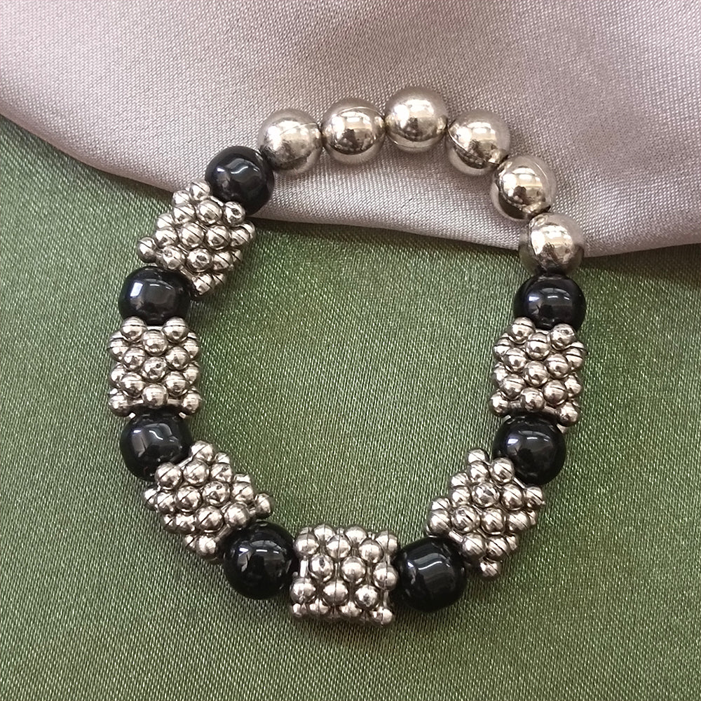 The99Jewel Black Beads  Bracelet