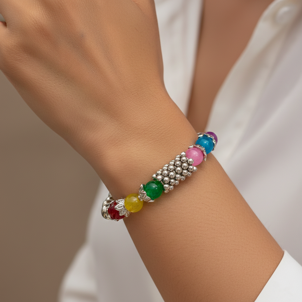 The99Jewel Elegant Silver Beads Combo Bracelet all occassions