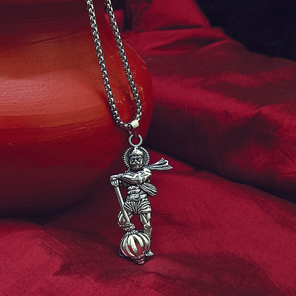 The99Jewel Hanuman Gada Locket Chain Pendant for Men