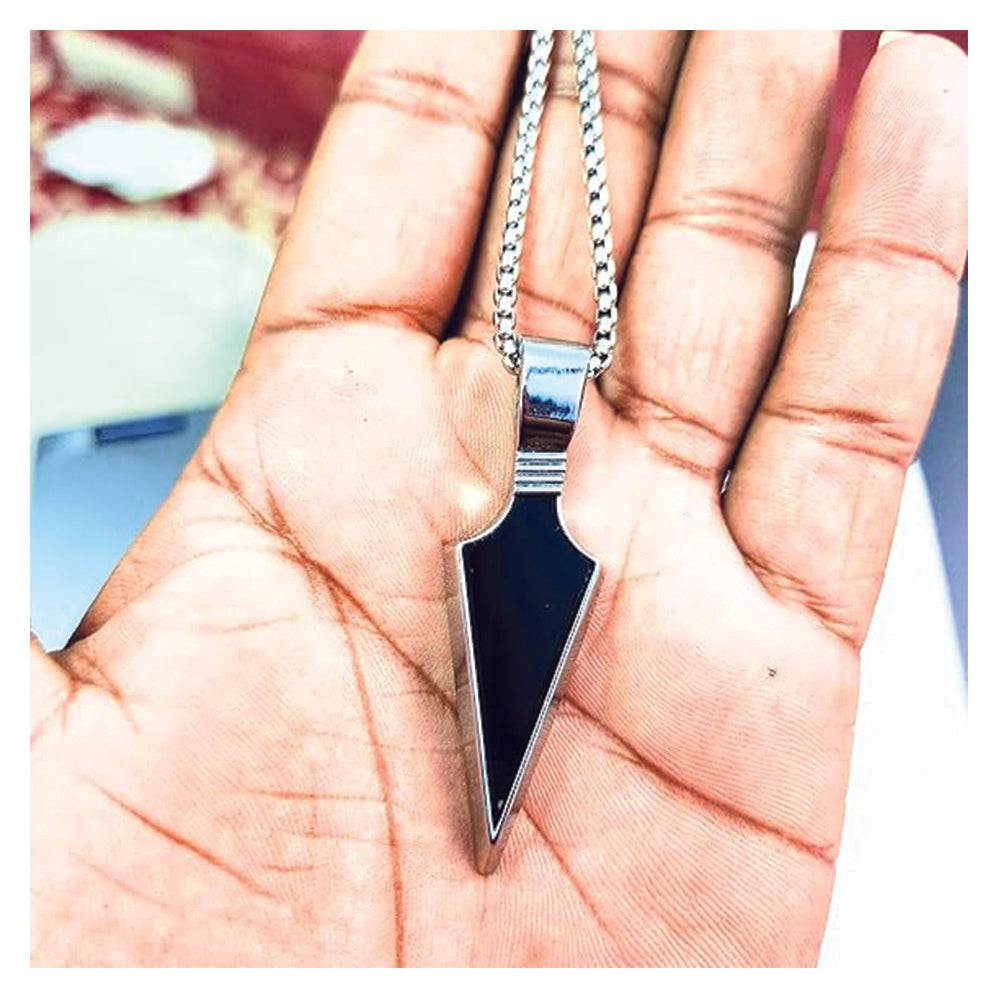 The99Jewel Silver  chain with Black Arrow Pendant for men