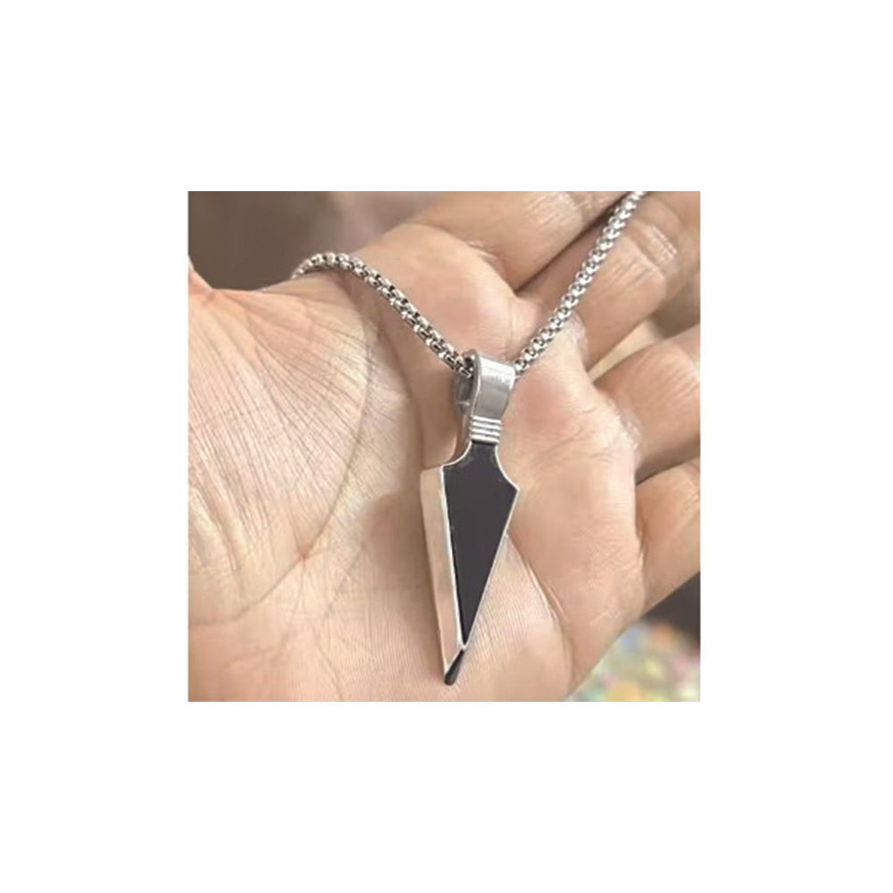The99Jewel Silver  chain with Black Arrow Pendant for men