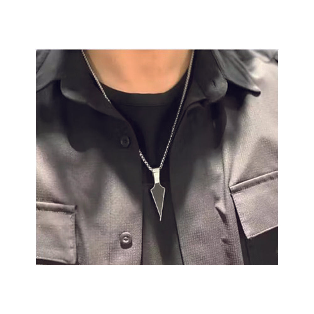 The99Jewel Silver  chain with Black Arrow Pendant for men