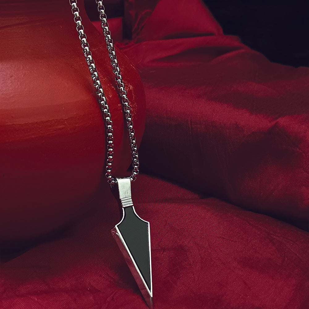 The99Jewel Silver  chain with Black Arrow Pendant for men