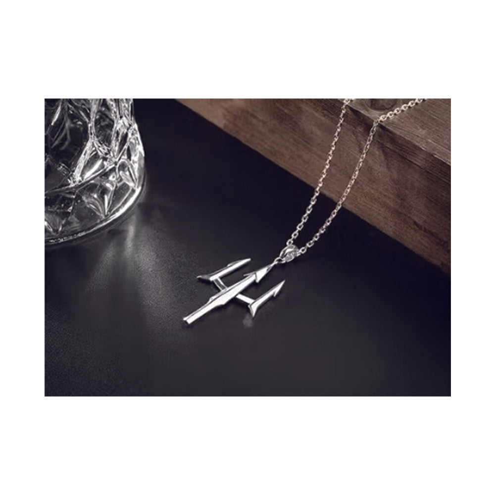The99Jewel Silver Plated Trishul Chain Pendant for Men
