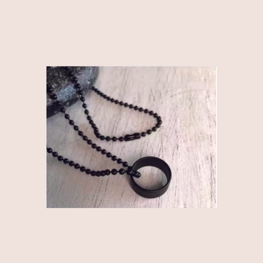 The99Jewel Black Ring Chain for Men & Boys