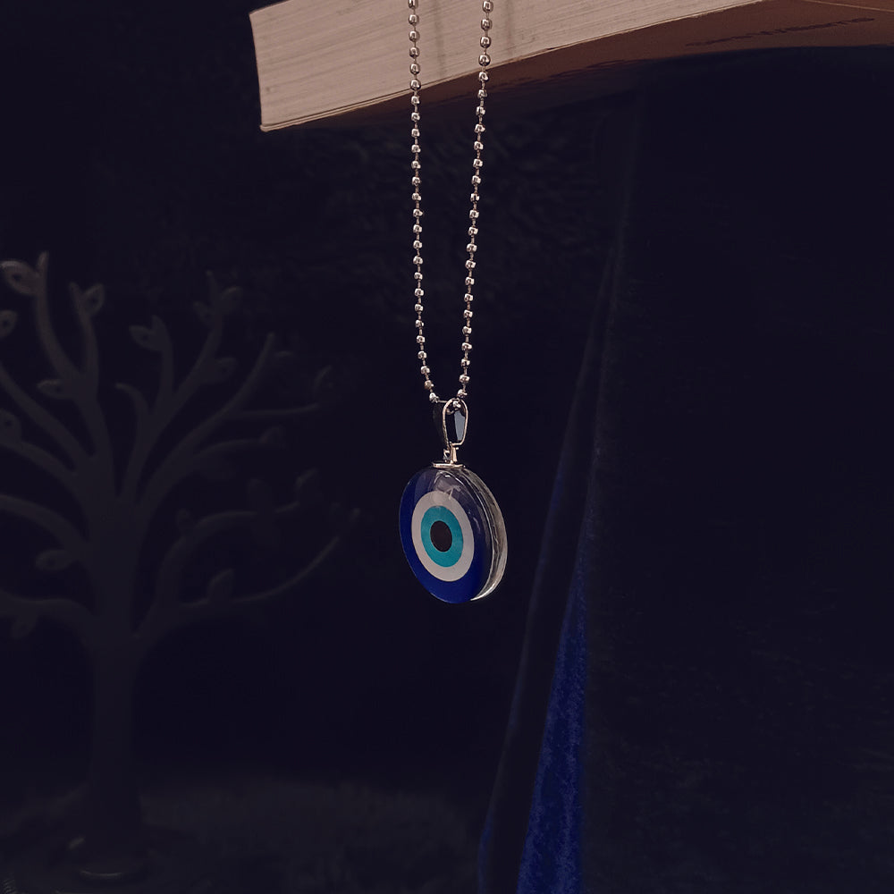 The99Jewel Glass Framed Evil Eye Locket Chain Pendant