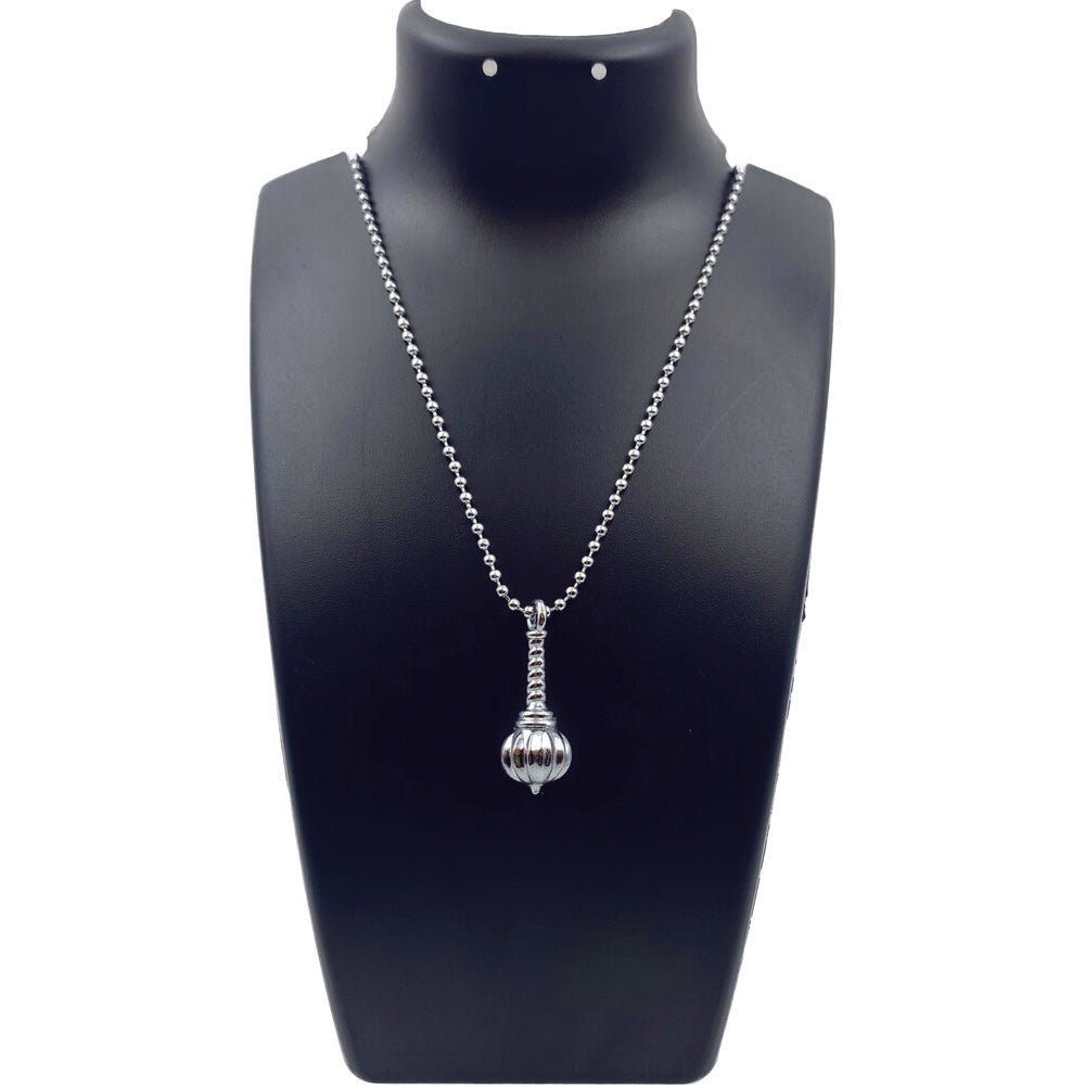 The99Jewel Hanuman Gada Silver Pendant with ball chain For Unisex